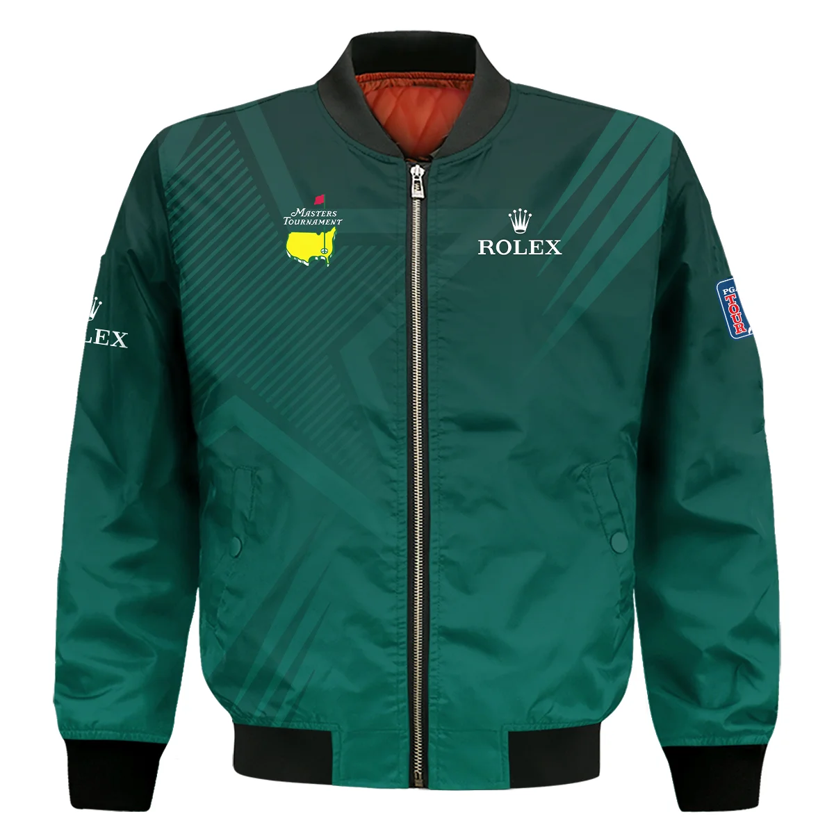 Sports Ping Masters Tournament Bomber Jacket Star Pattern Dark Green Gradient Golf Bomber Jacket Style Classic Bomber Jacket