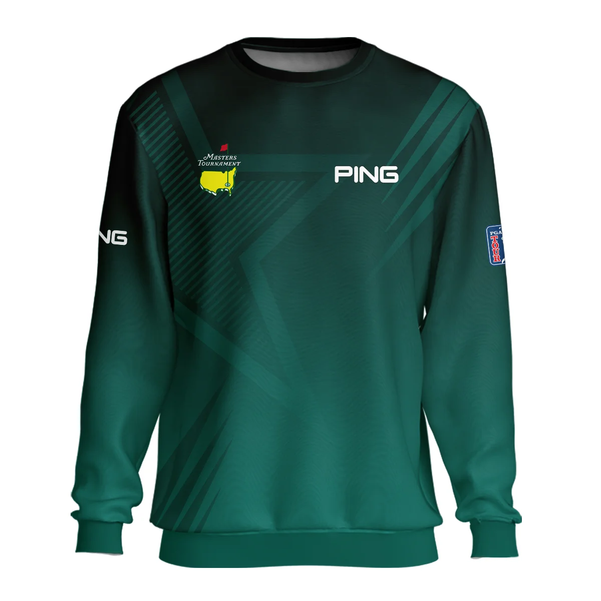 Sports Ping Masters Tournament Unisex Sweatshirt Star Pattern Dark Green Gradient Golf Sweatshirt