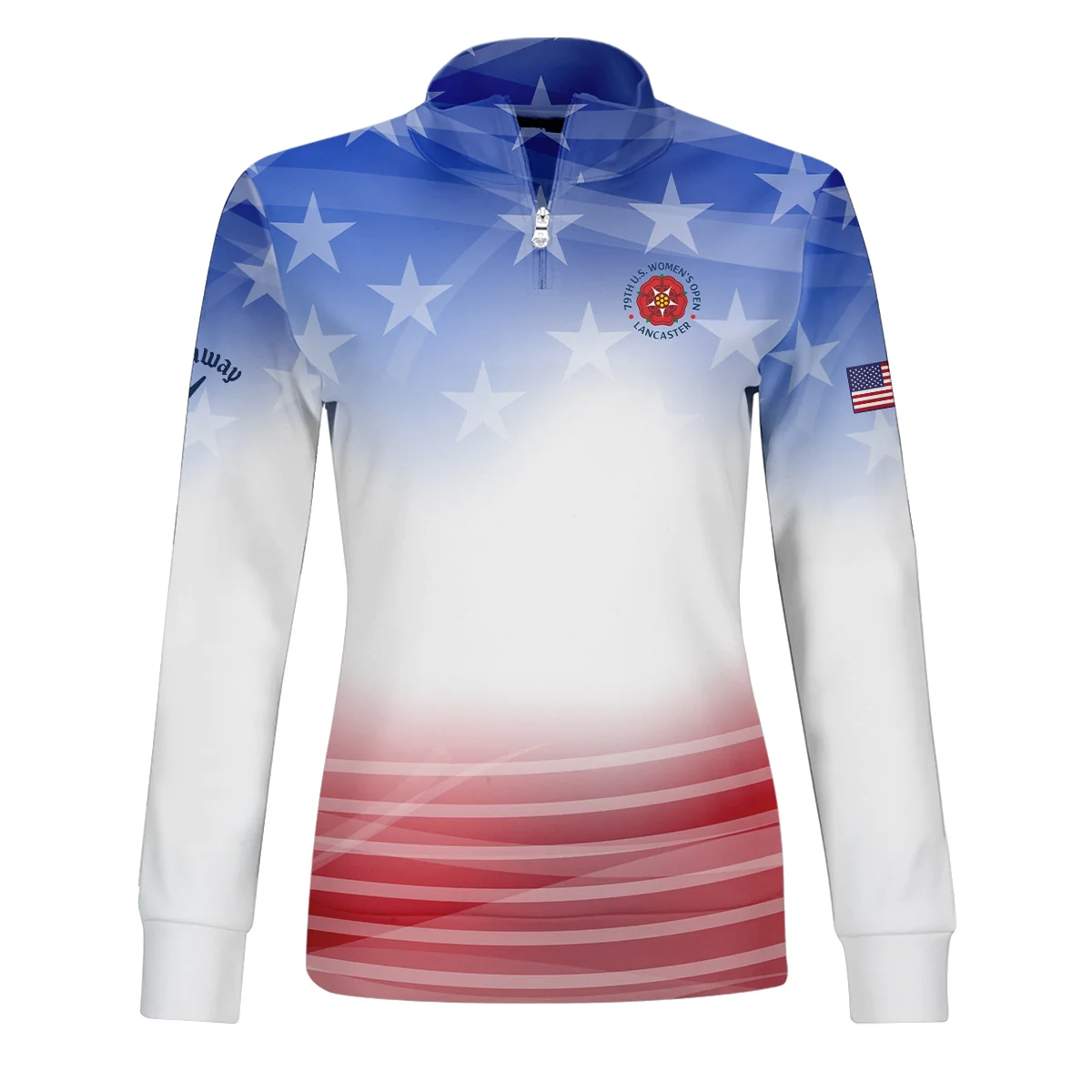 Star White Blue Red Background Callaway 79th U.S. Women’s Open Lancaster Quater Zip Women