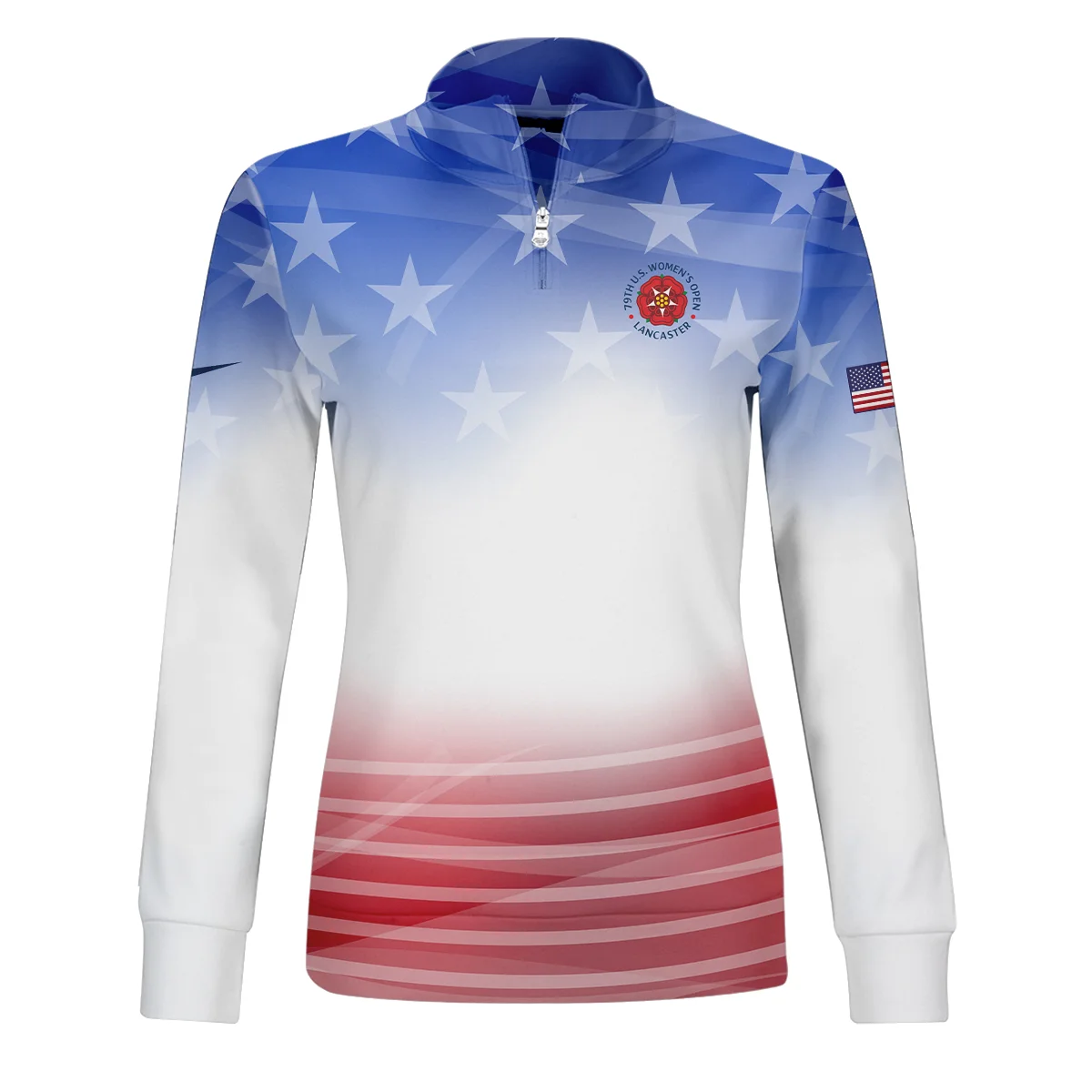 Star White Blue Red Background Nike 79th U.S. Women’s Open Lancaster Quater Zip Women