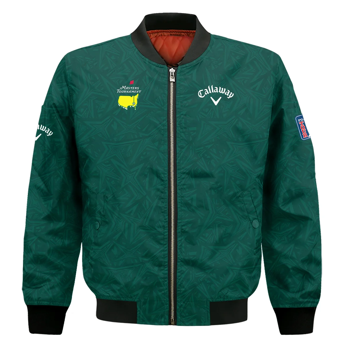 Stars Dark Green Abstract Sport Masters Tournament Callaway Bomber Jacket Style Classic Bomber Jacket