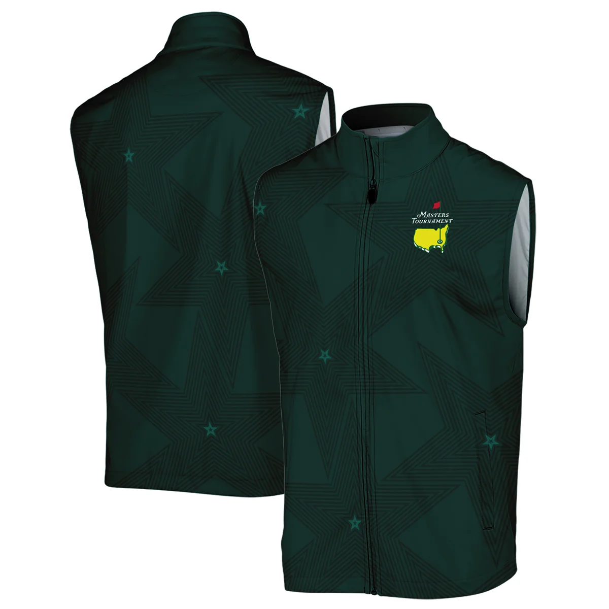 Stars Dark Green Golf Masters Tournament Sleeveless Jacket Style Classic Sleeveless Jacket