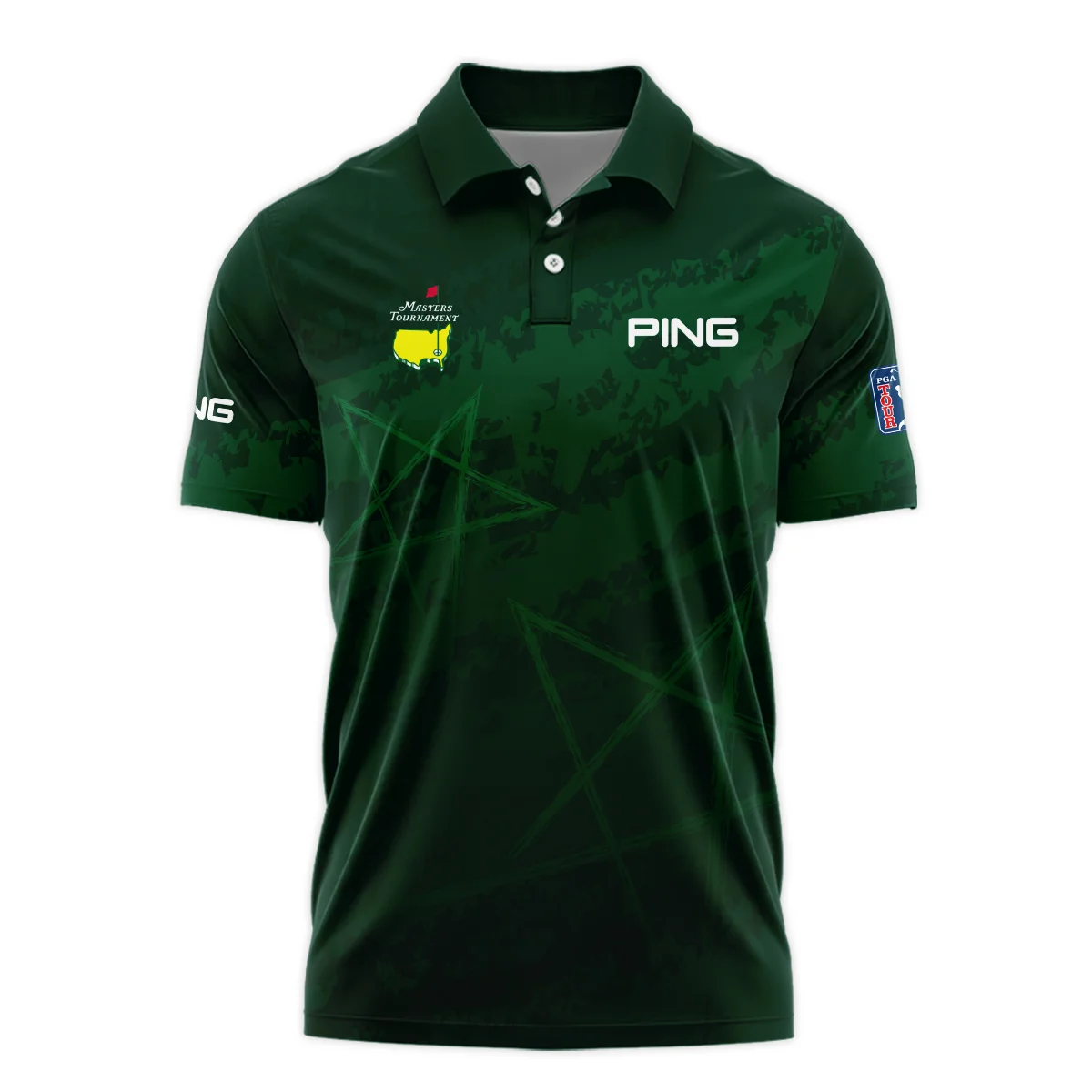 Stars Gradient Dark Green Grunge Pattern Masters Tournament Ping Polo Shirt Style Classic Polo Shirt For Men