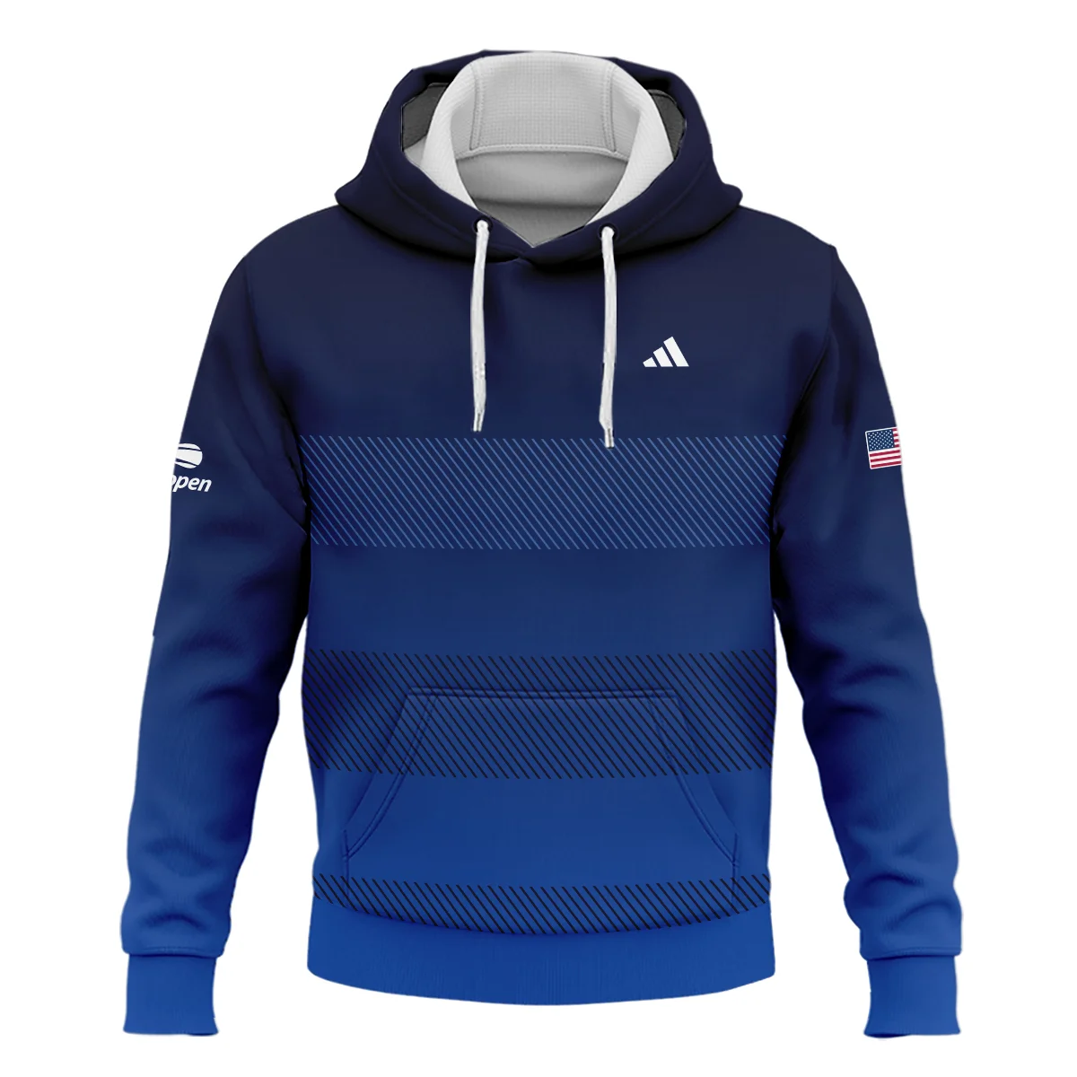 Straight Line Dark Blue Background US Open Tennis Champions Adidas Hoodie Shirt Style Classic Hoodie Shirt