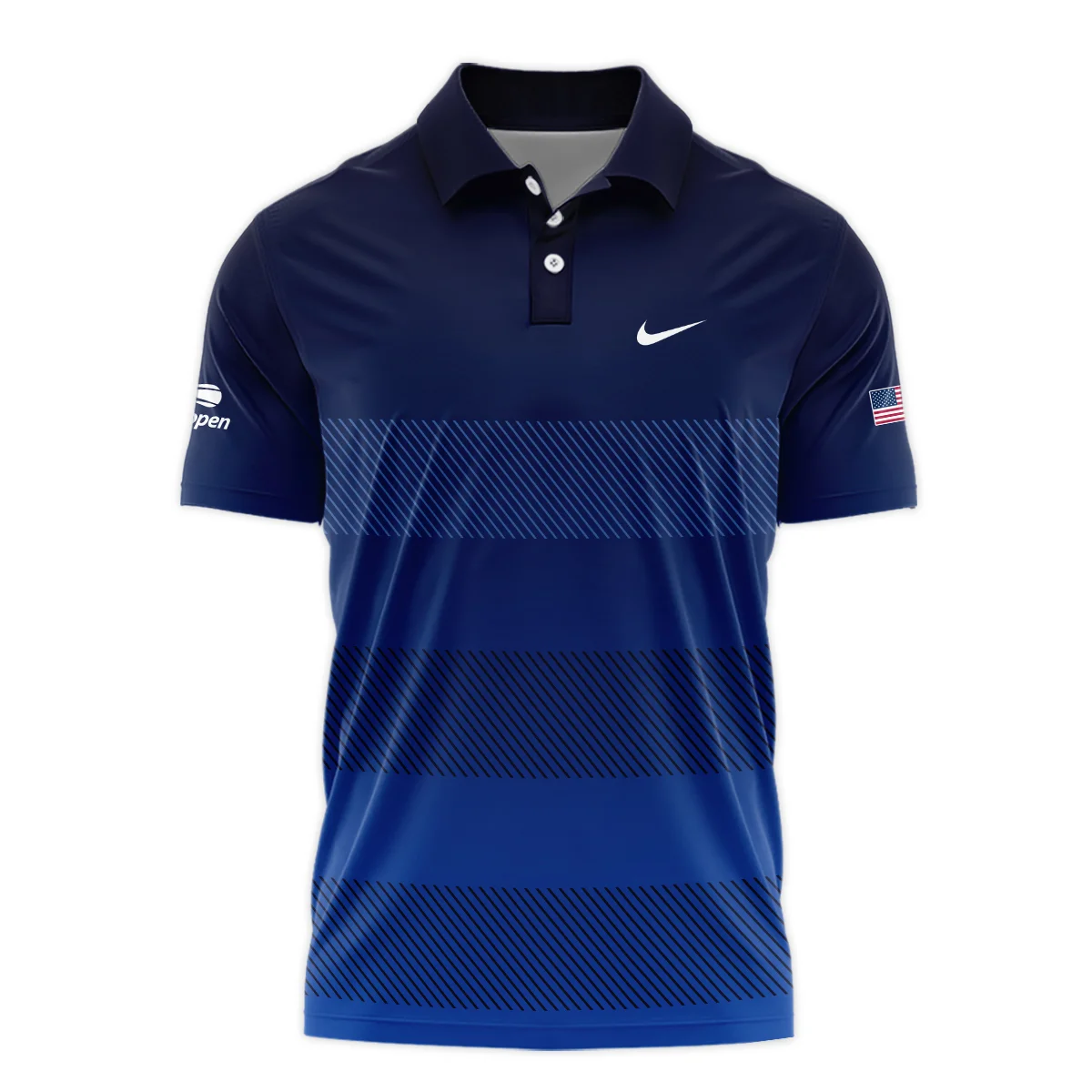 Straight Line Dark Blue Background US Open Tennis Champions Nike Polo Shirt Style Classic Polo Shirt For Men