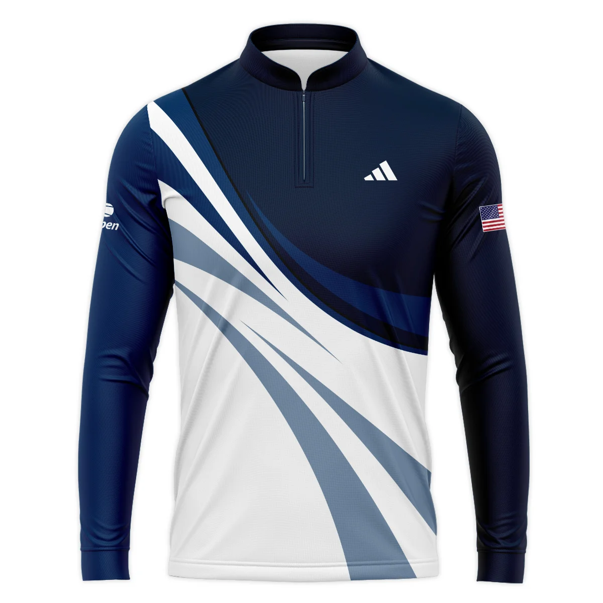 Tennis Love Sport Mix Color US Open Tennis Champions Adidas Mandarin collar Quater-Zip Long Sleeve