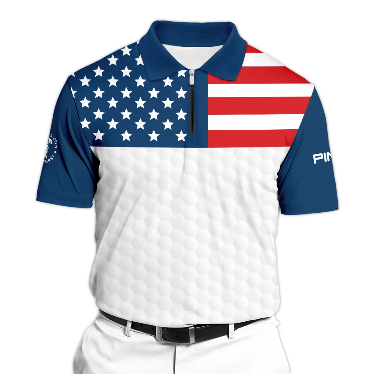 The Golfing Legend Golf 124th U.S. Open Pinehurst Ping Zipper Polo Shirt Style Classic