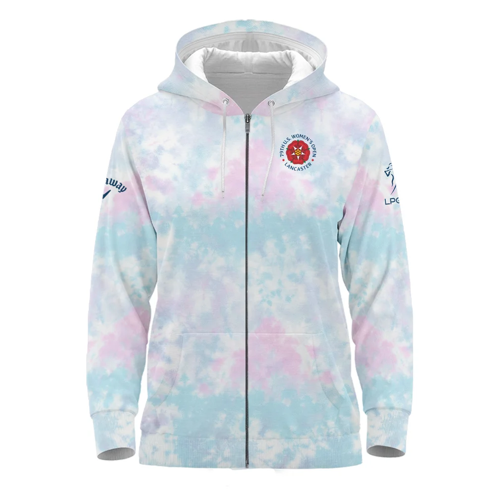 Tie dye Pattern 79th U.S. Women’s Open Lancaster Callaway Zipper Hoodie Shirt Blue Mix Pink All Over Print Zipper Hoodie Shirt