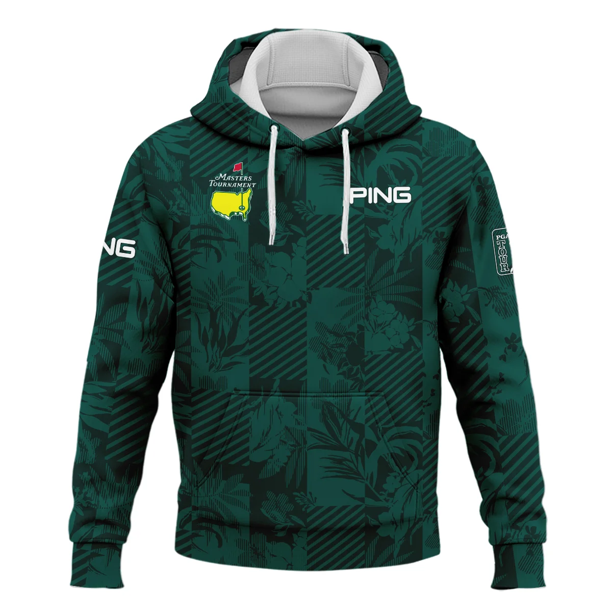 Tropical Leaves ,Foliage With Geometric Stripe Pattern Golf Masters Tournament Ping Hoodie Shirt Style Classic Hoodie Shirt