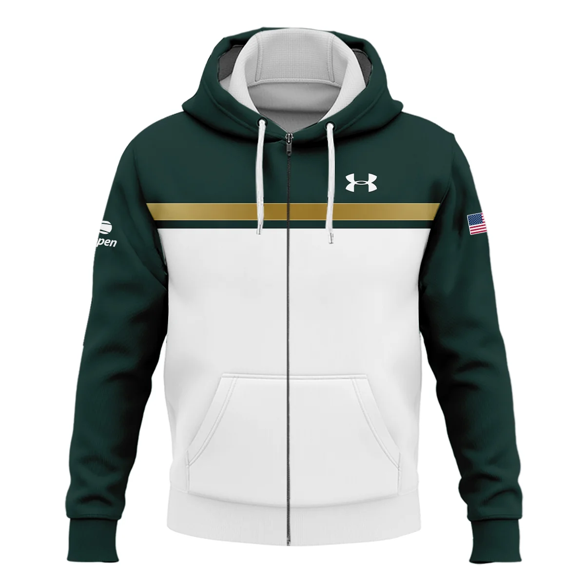 Under Armour US Open Tennis Champions Dark Blue Red White Zipper Hoodie Shirt Style Classic Zipper Hoodie Shirt