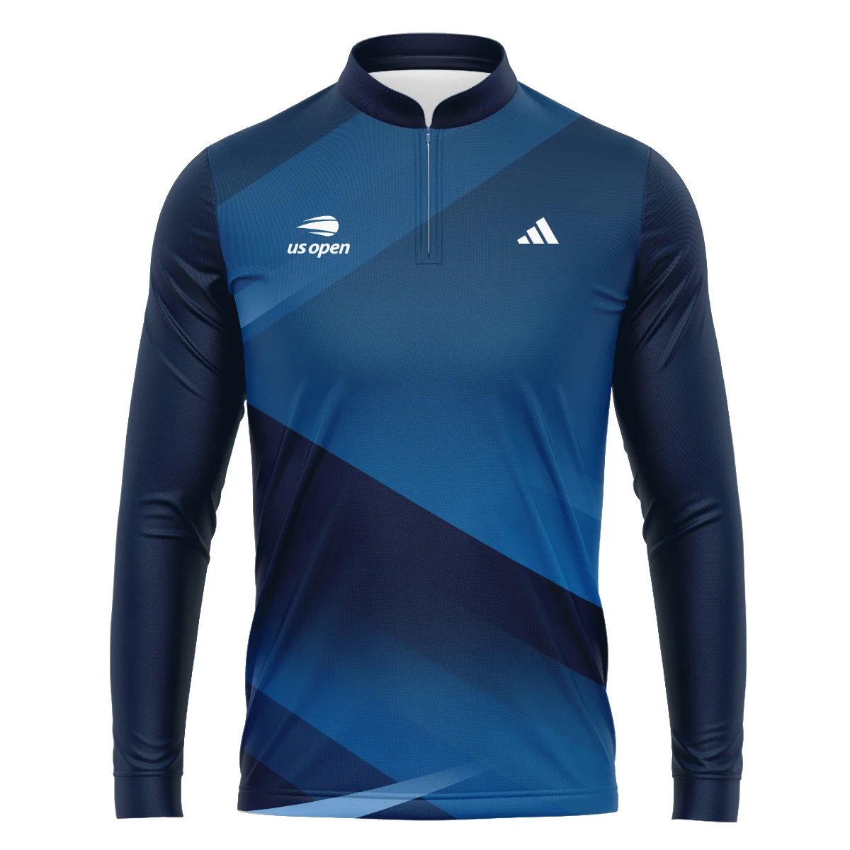 US Open Tennis Champions Dark Blue Background Adidas Mandarin collar Quater-Zip Long Sleeve