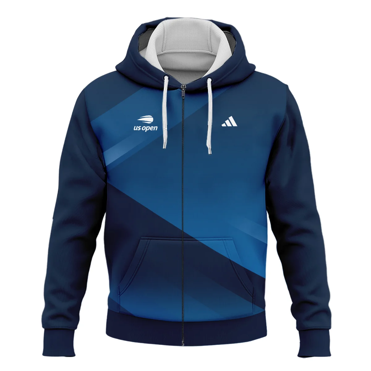 US Open Tennis Champions Dark Blue Background Adidas Zipper Hoodie Shirt Style Classic Zipper Hoodie Shirt