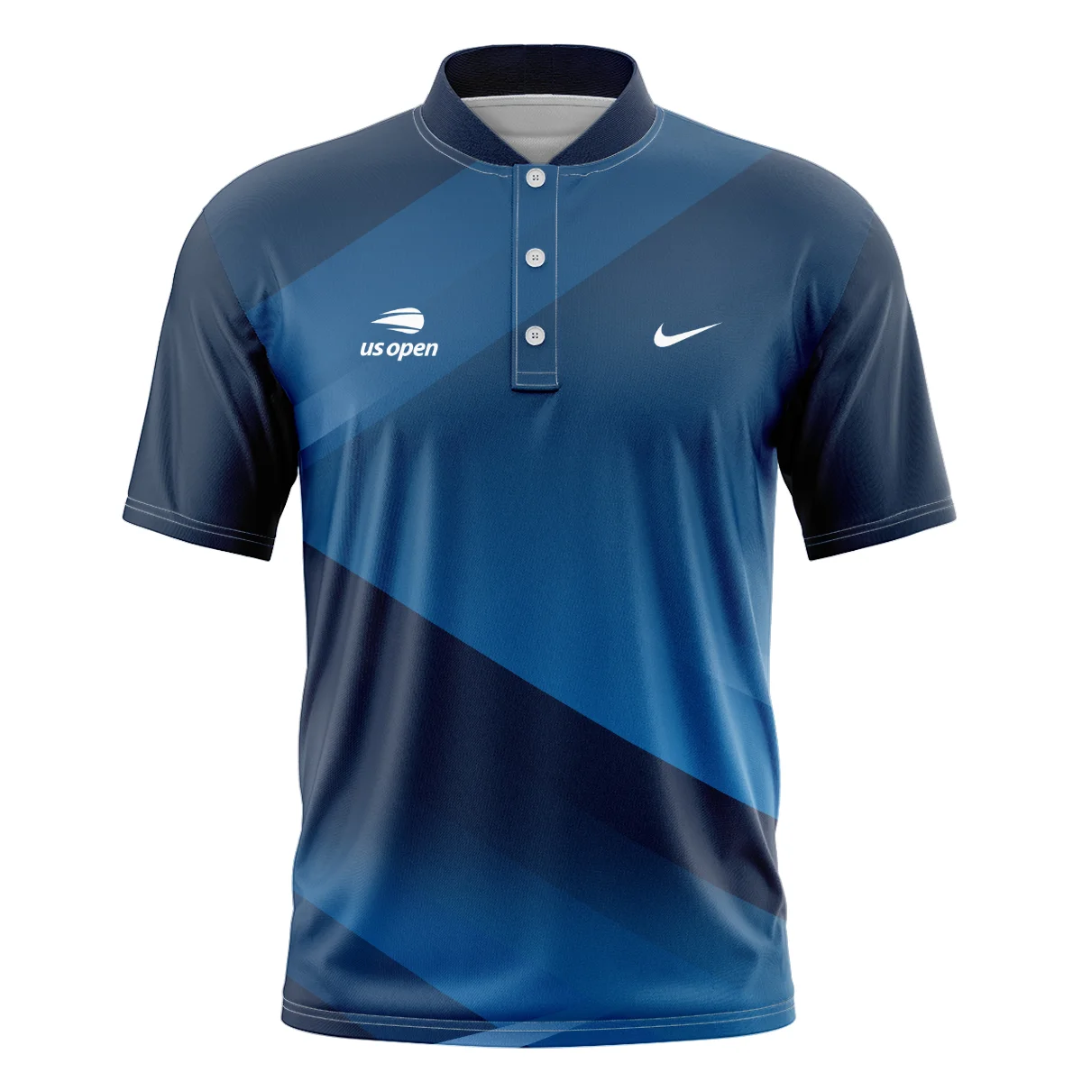 US Open Tennis Champions Dark Blue Background Nike Short Sleeve Round Neck Polo Shirts