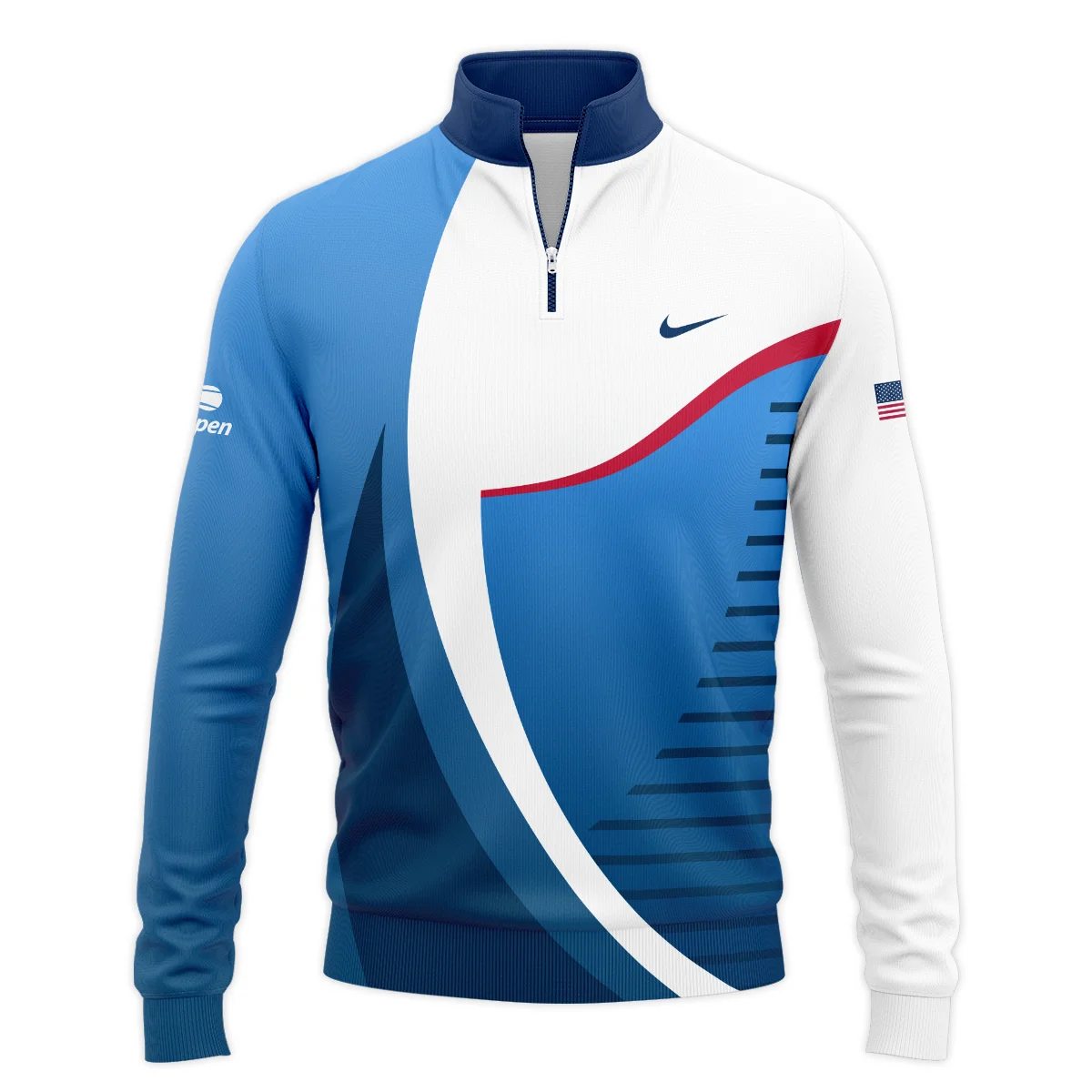 US Open Tennis Champions Nike Dark Blue Red White Quarter-Zip Jacket Style Classic Quarter-Zip Jacket