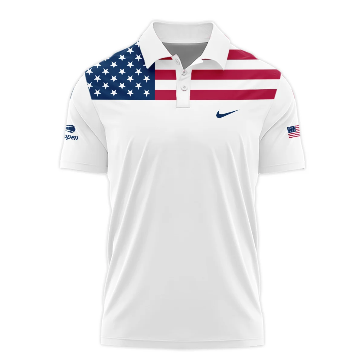 US Open Tennis Champions Nike USA Flag White Polo Shirt Style Classic Polo Shirt For Men