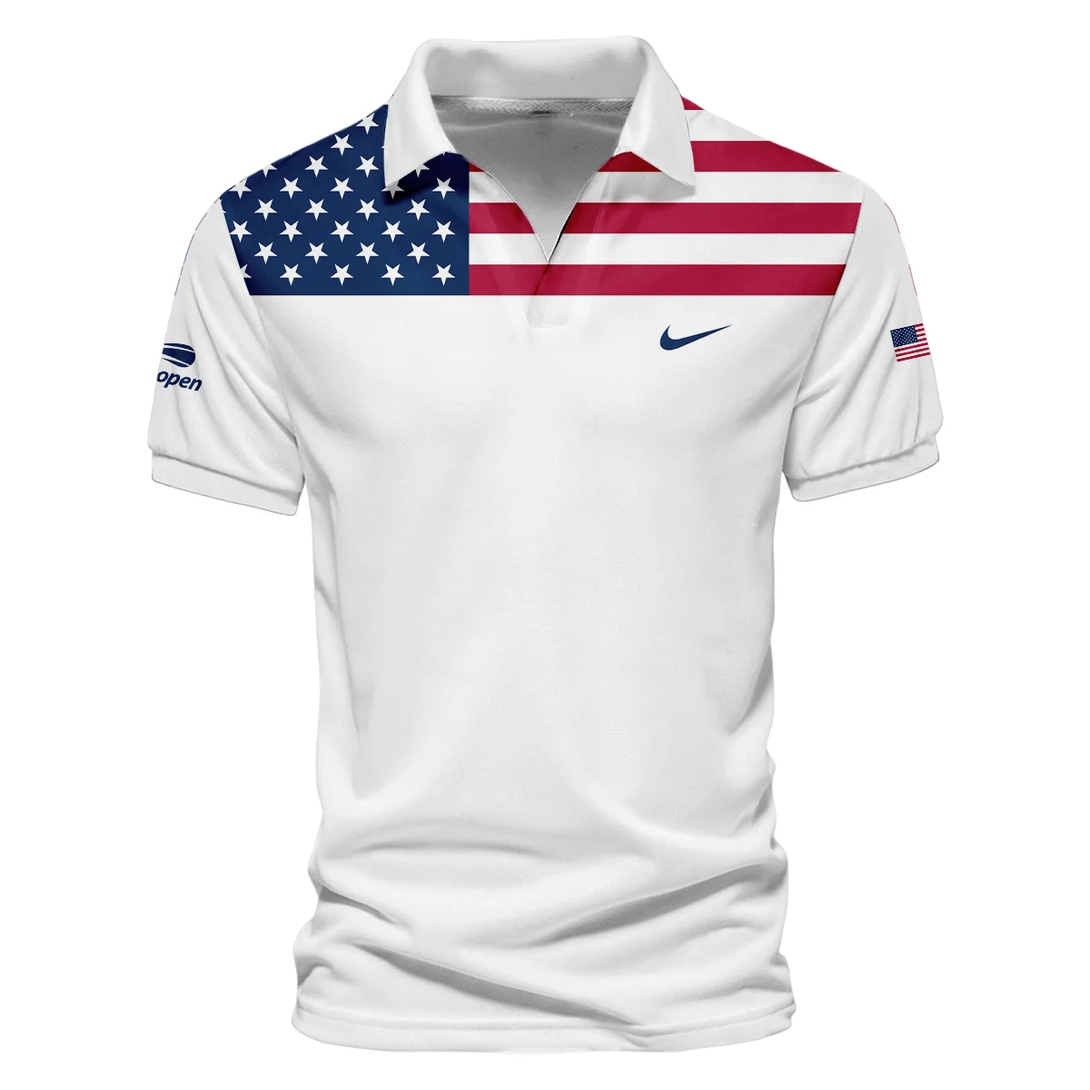 US Open Tennis Champions Nike USA Flag White Vneck Polo Shirt Style Classic Polo Shirt For Men