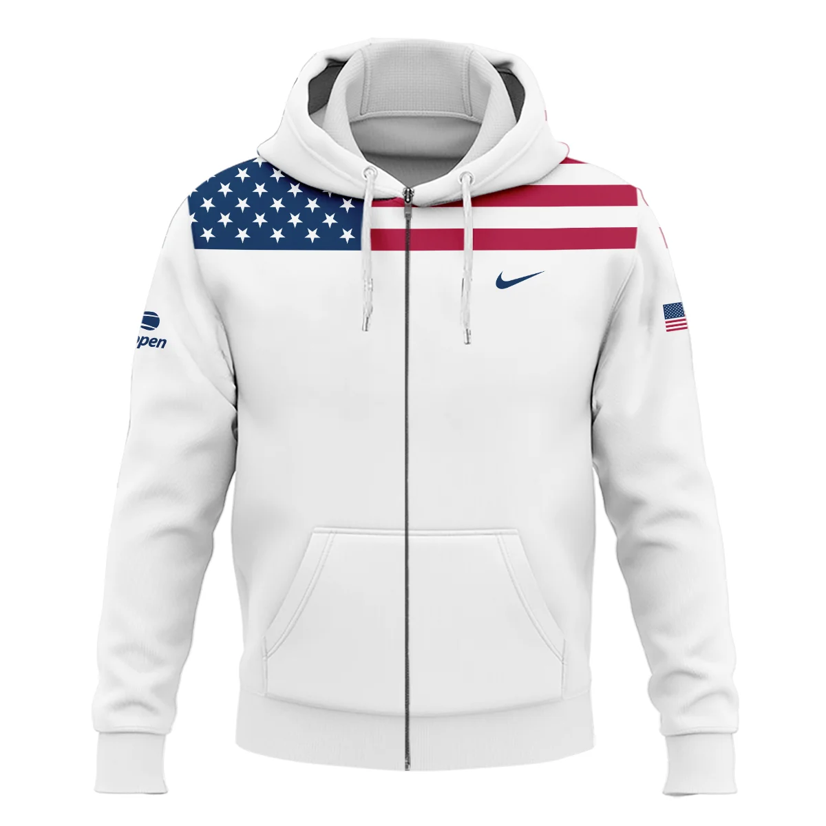 US Open Tennis Champions Nike USA Flag White Zipper Hoodie Shirt Style Classic Zipper Hoodie Shirt