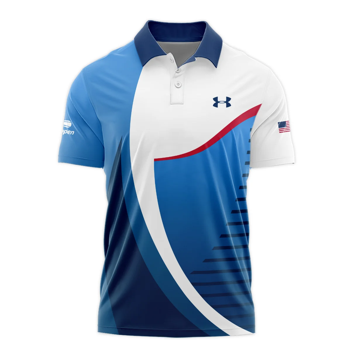 US Open Tennis Champions Under Armour Dark Blue Red White Polo Shirt Style Classic Polo Shirt For Men