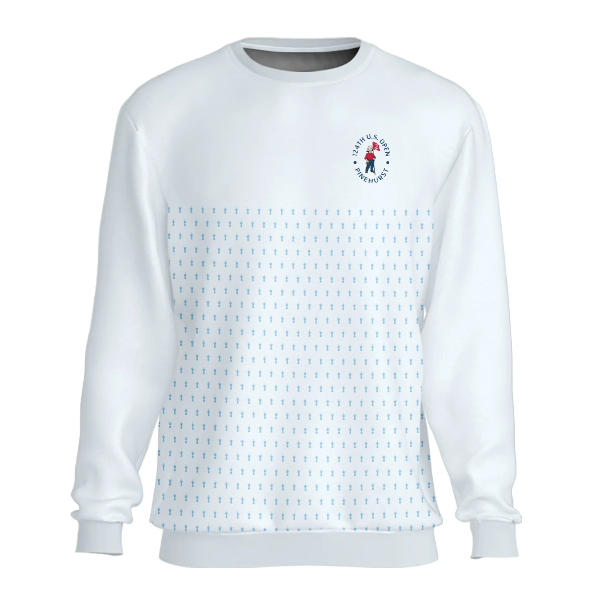 U.S Open Trophy Pattern Light Blue 124th U.S. Open Pinehurst Callaway Unisex Sweatshirt Style Classic Sweatshirt