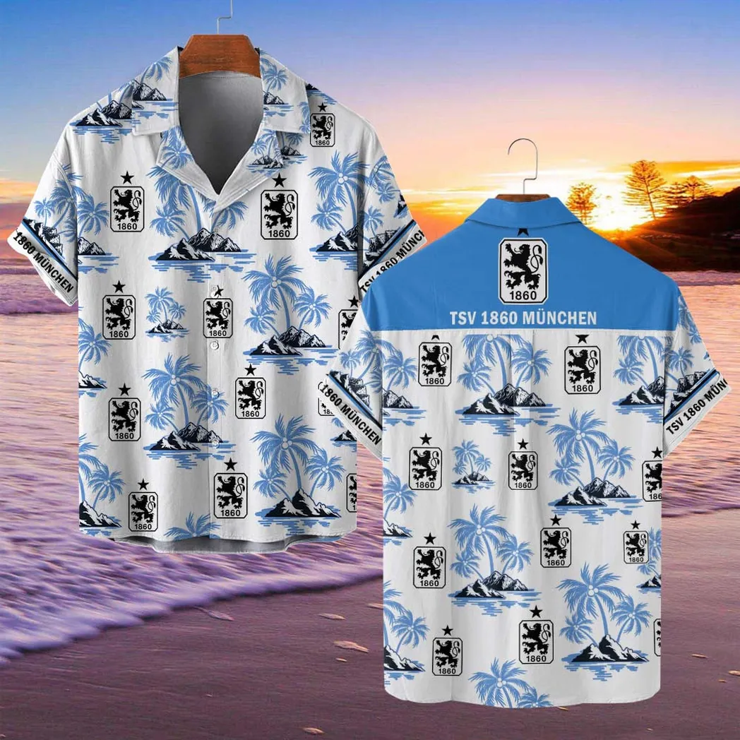 1860 Munich Hawaiian Shirt Style Classic Oversized Hawaiian