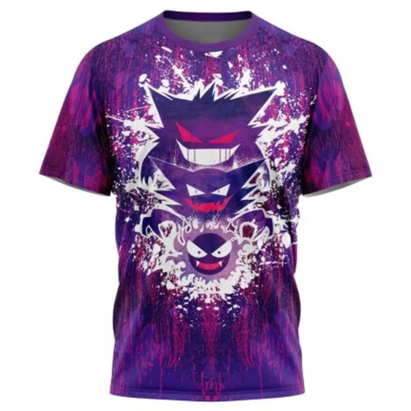 Trippy Ghostly Evolution Gastly Haunter Gengar Pokemon T-Shirt