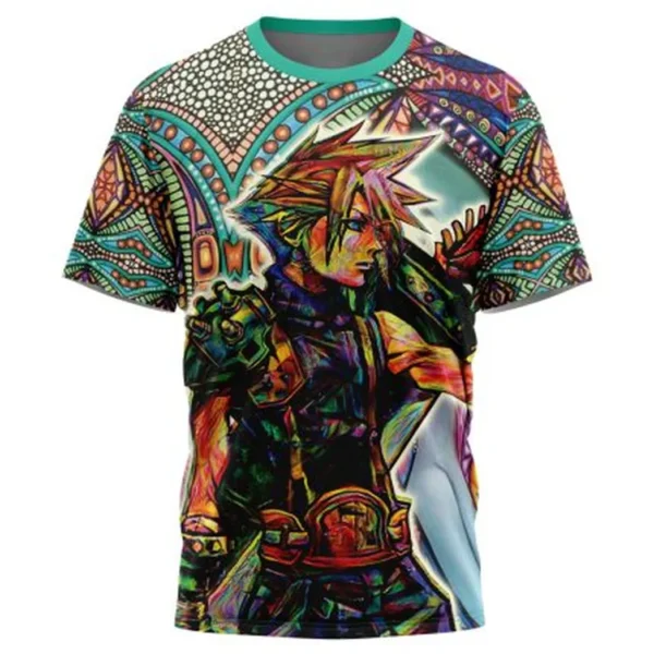 Trippy Cloud Strife Final Fantasy 7 T-Shirt