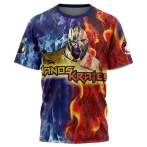 Tripping Thanos and Kratos Marvel T-Shirt