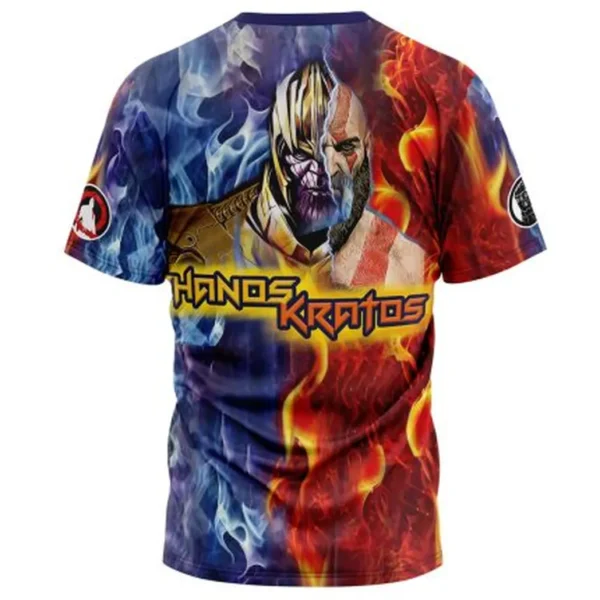 Tripping Thanos and Kratos Marvel T-Shirt