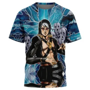 Trippy Risotto Nero Metallic Jojo Bizarre Adventure T-Shirt