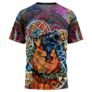 Trippy Guido Mista Six Bullets Jojo Bizarre Adventure T-Shirt