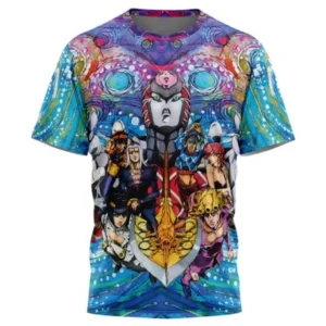 Trippy Golden Wind Squad Jojo Bizarre Adventure T-Shirt