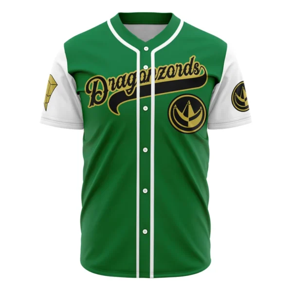 Green Dragonzords Tommy Oliver Power Rangers Baseball Jersey