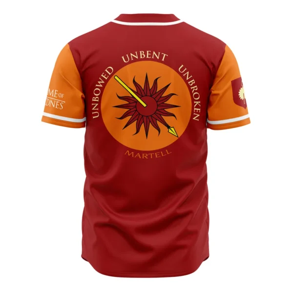 Martells of Sunspear Game of Thrones Baseball Jersey