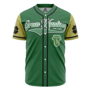 Green Mantises Black Clover Baseball Jersey