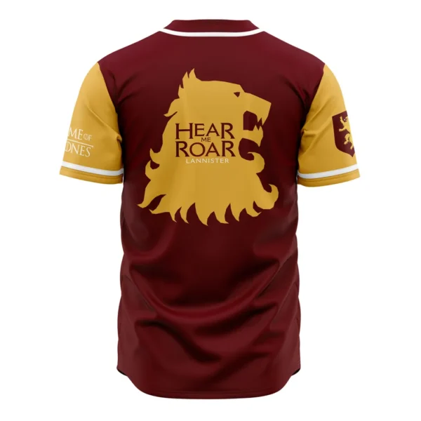 Lannisters of Casterly Rock Game of Thrones Baseball Jersey