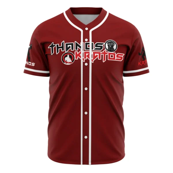 Thanos and Kratos Marvel Baseball Jersey