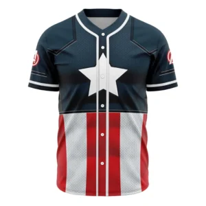 Captain America Cosplay Marvel Baseball Jersey