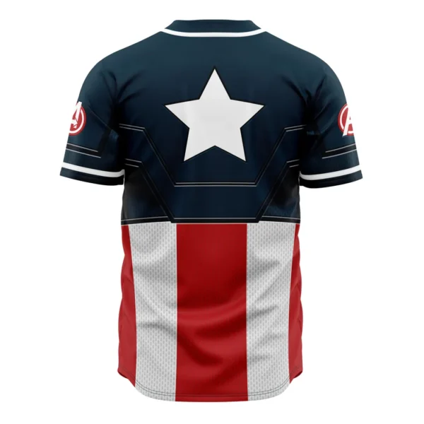 Captain America Cosplay Marvel Baseball Jersey