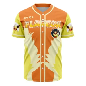 Flareon Eeveelution Pokemon Baseball Jersey