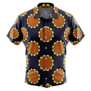 Monkey D. Luffy Dressrosa One Piece Button Up Hawaiian Shirt