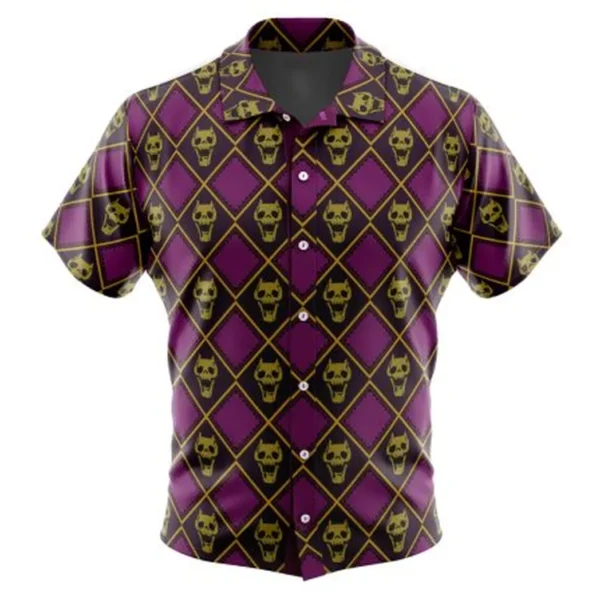 Yoshikage Kira Killer Queen Jojo Bizarre Adventure Button Up Hawaiian Shirt