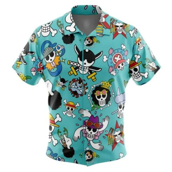 Strawhats Jolly Roger One Piece Button Up Hawaiian Shirt