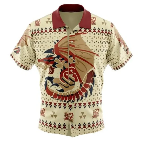 Rathalos Monster Hunter Button Up Hawaiian Shirt