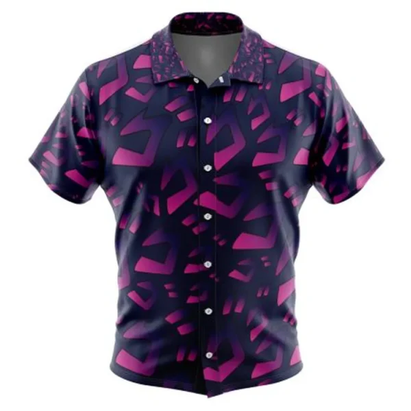 Menacing Aura JoJo Bizarre Adventure Button Up Hawaiian Shirt