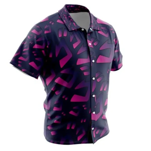 Menacing Aura JoJo Bizarre Adventure Button Up Hawaiian Shirt