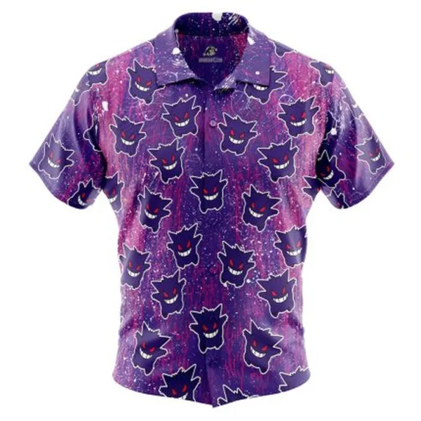 Gengar Pokemon v2 Button Up Hawaiian Shirt