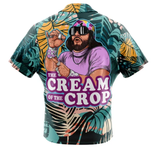 The Cream of the Crop Pro Wrestling Button Up Hawaiian Shirt Only Back Version