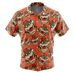 Bowser Super Mario Button Up Hawaiian Shirt