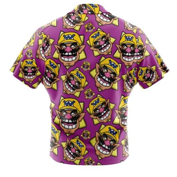 Wario Super Mario Button Up Hawaiian Shirt