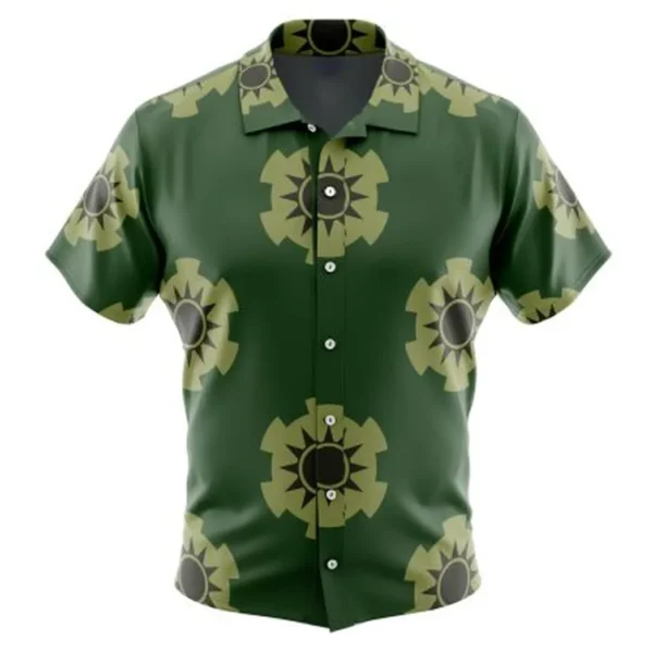 Zoro Wano Pattern One Piece Button Up Hawaiian Shirt